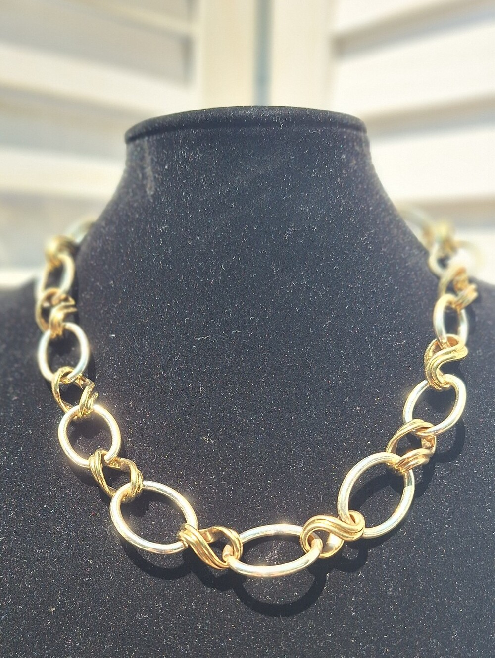 Gold & Silver Link Chain Necklace - Elegant Women's Jewelry